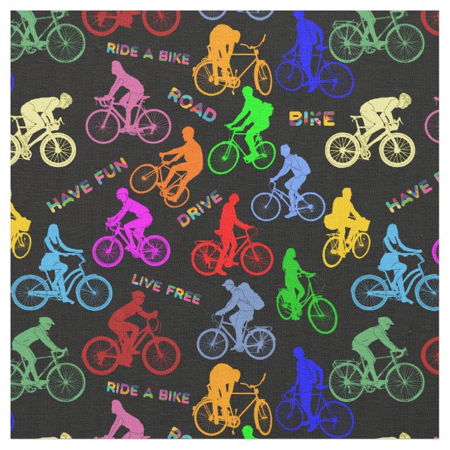 Tela Bicicletas Y Riders Coloridos (De cerca)