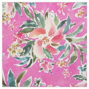 Tela BIEN ALARGADO, Floral Rosa