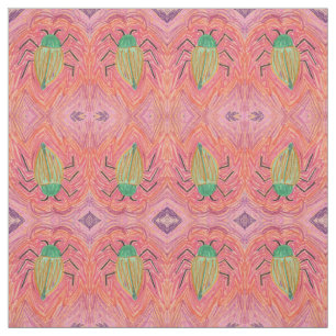 Tela Big Green Beetle Bug on Red Stripe