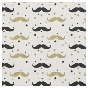 Tela Bigotes negros del confeti del oro