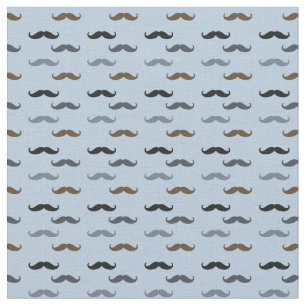 Tela Bigotes retros azules negros de Brown