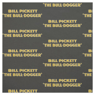 Tela Bill Pickett Black Cowboy SteerWrestler Fabric 2