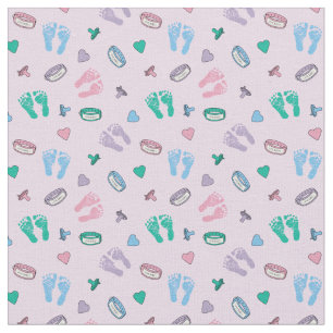 Tela Binquis de huellas de recién nacidos y patrón de i