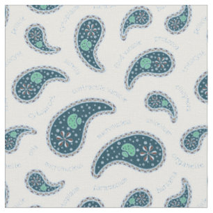 Tela Biología de la paramecia paisley ciencia (escala m