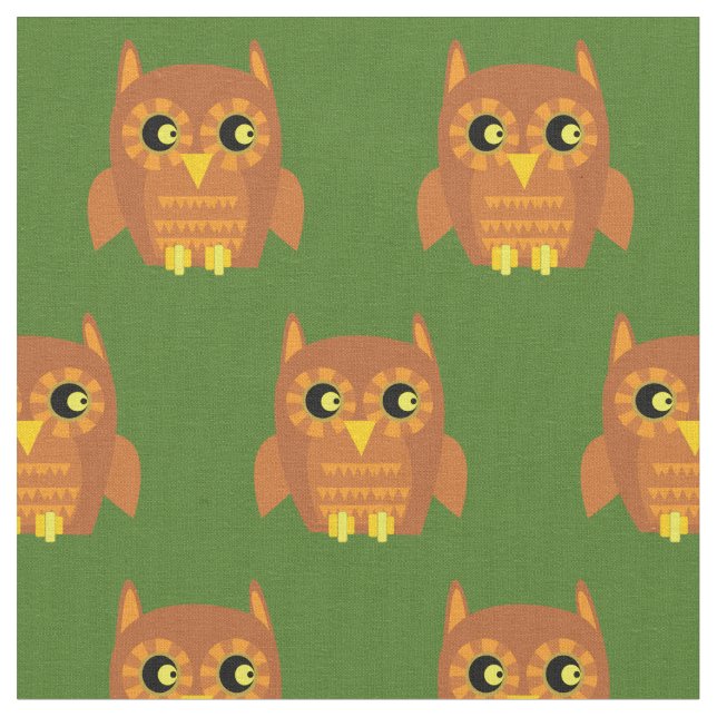 Tela Bird de Ave Cute Kid Nursery Green (De cerca)