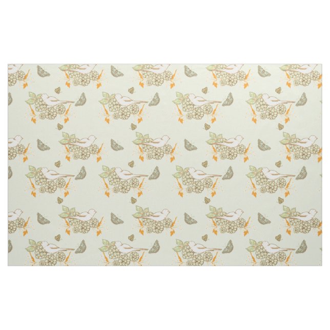 Tela Birds Berries y Butterflies Fabric (Yarda)