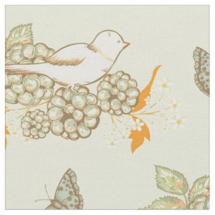 Tela Birds Berries y Butterflies Fabric 2
