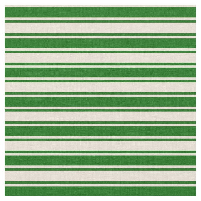 Tela Bisque y líneas verdes oscuras (De cerca)