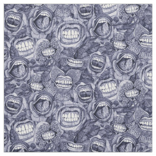 Tela BITE ME orquídeas y rosas INDIGO