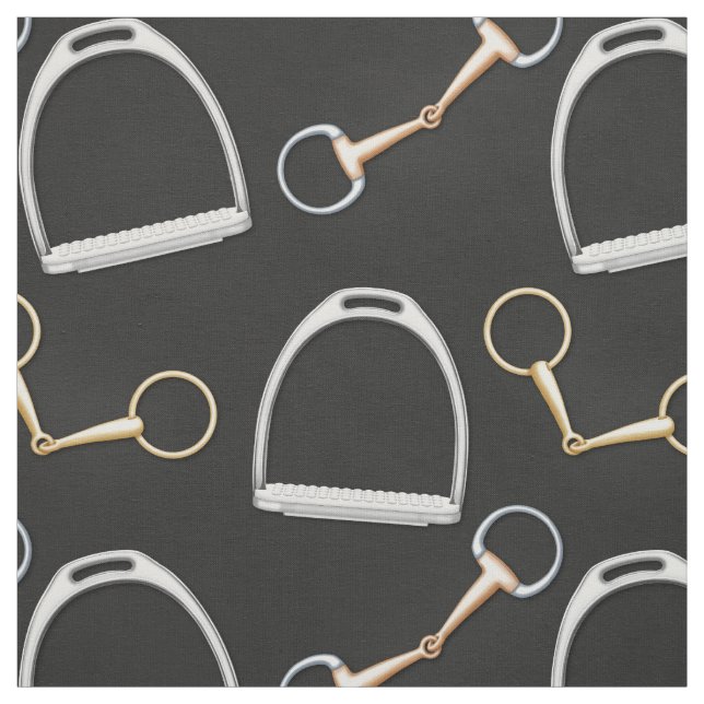 Tela Bits y Stirrups Equestrian (gran escala) (Retal)