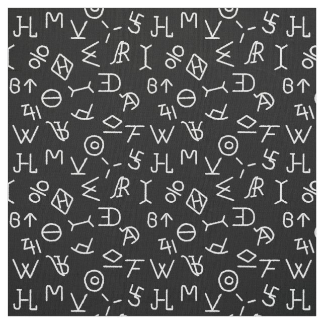Tela Black and White Cattle Brands Fabric (Retal)