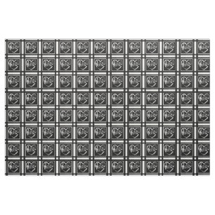 Tela Black and White Music Notes Hearts and Stripes