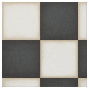 Tela Black & Antique White Checkered (a gran escala)