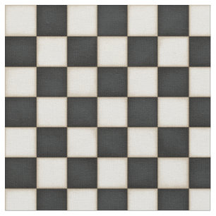 Tela Black & Antique White Checkered (pequeña escala)