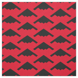 Tela Black B-2 Spirit Stealth Bomber Pattern on Red