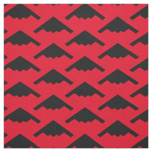 Tela Black B-2 Spirit Stealth Bomber Pattern on Red