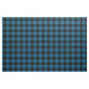 Tela Black Blue Gingham Comprueba el patrón de plazas 