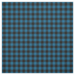 Tela Black Blue Gingham Comprueba el patrón de plazas 
