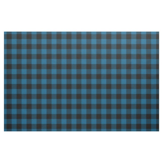 Tela Black Blue Gingham Comprueba el patrón de plazas T ("Cuarto gordo" (fat quarter))
