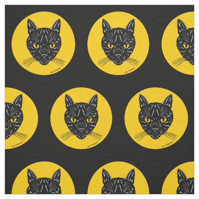 Tela Black Cat Face (Retal)