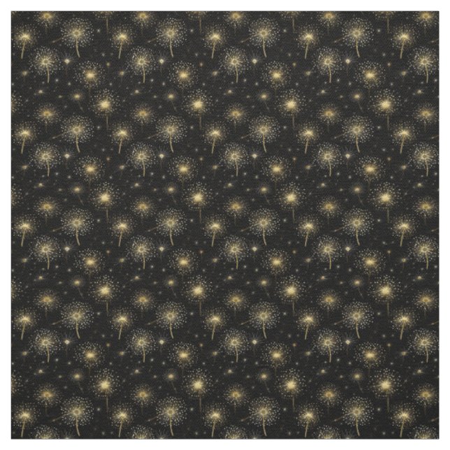 Tela Black Gold Dandelion Sparkle Luxury Elegury (Retal)