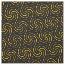 Black Gold Spirals Stars Unisex Pattern Elegant