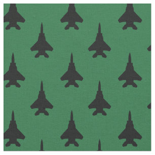Tela Black on Green Strike Eagle Fighter Jet Pattern