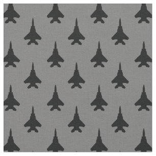 Tela Black on Grey Strike Eagle Fighter Jet Pattern