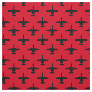 Tela Black on Red A-10 Warthog Attack Jet Pattern