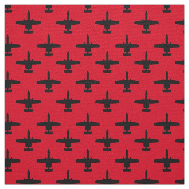 Tela Black on Red A-10 Warthog Attack Jet Pattern (Retal)