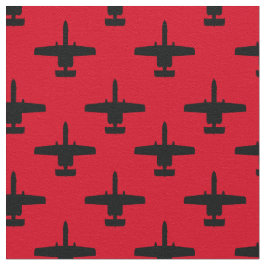 Tela Black on Red A-10 Warthog Attack Jet Pattern