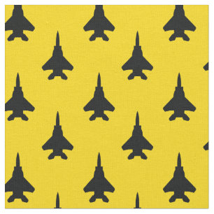 Tela Black on Yellow Strike Eagle Fighter Jet Pattern