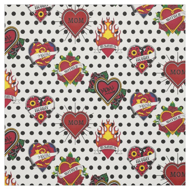 Tela Black Polka Doted Mom Tattoo (Retal)