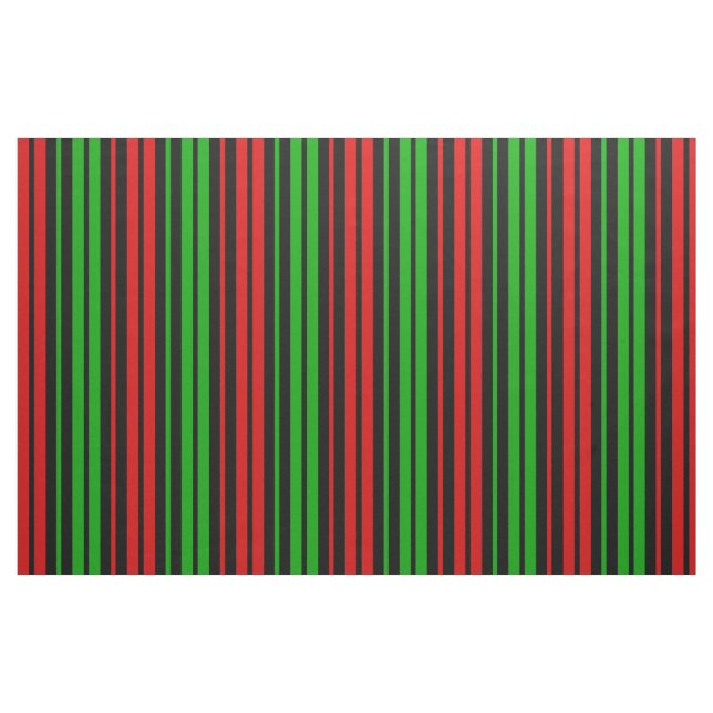 Tela Black Red Green Stripes Pattern   ("Cuarto gordo" (fat quarter))