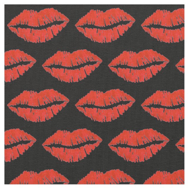 Tela Black Red Lips Lipstick Kiss Imprimir amor de San  (De cerca)