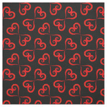 Black Red Swirly Hearts Pattern Elegant Valentine