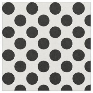 Tela blanca con puntos de polka negro