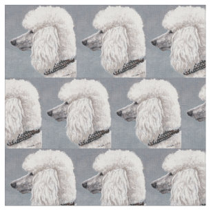Tela blanca del arte del perro de caniche