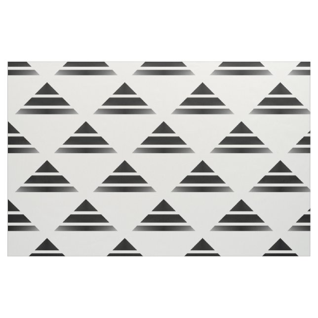 Tela blanca negra del modelo del triángulo de Geo ("Cuarto gordo" (fat quarter))