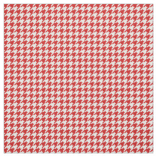 Tela blanca roja del modelo de Houndstooth