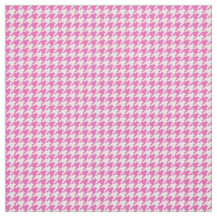Tela blanca rosada del modelo de Houndstooth
