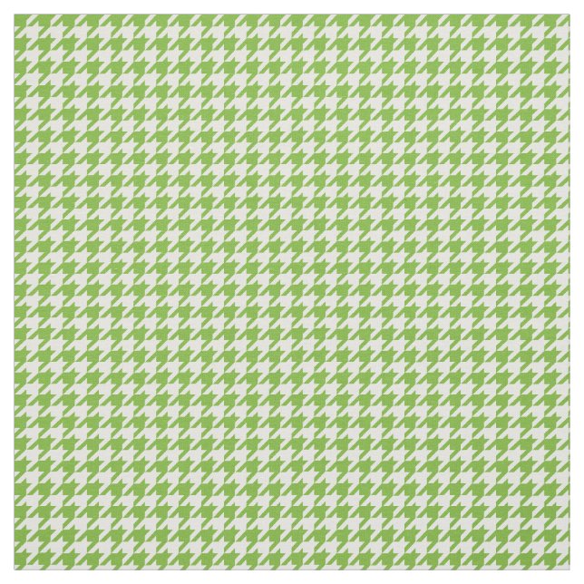 Tela blanca verde del modelo de Houndstooth (Retal)