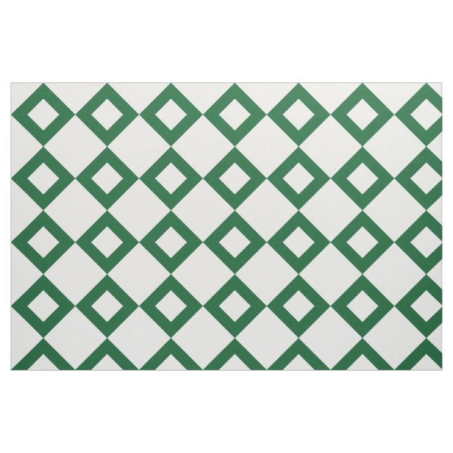 Tela blanca y verde geométrica del modelo del ("Cuarto gordo" (fat quarter))