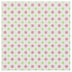 Tela blanco con lunares rosas y verdes
