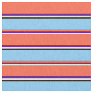 Tela Blanco, índigo, rojo, azul cielo claro y negro