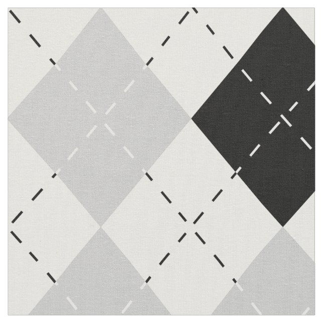 Tela Blanco negro y Argel gris (De cerca)