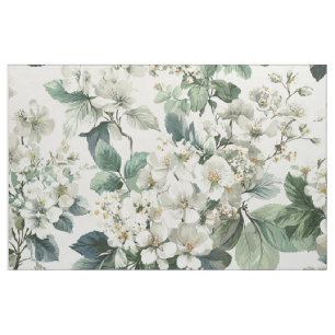 Tela Blanco Rústico Verde Botánico Vintage Boho Floral
