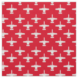 Tela Blanco sobre el patrón rojo A-10 Warthog Attack Je