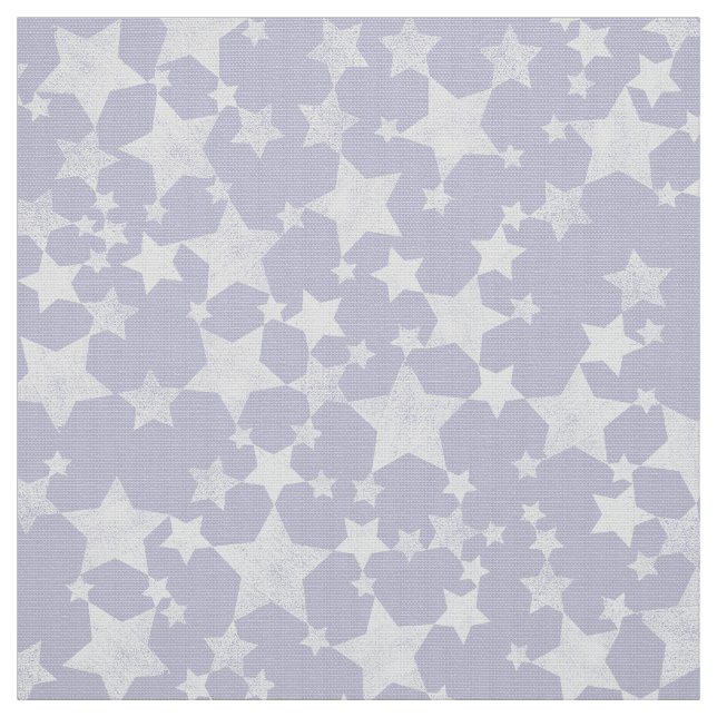 Tela Blanco sobre morado seco | Patrón de estrellas de  (Retal)