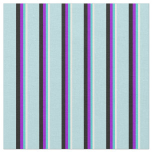 Tela Blanco, Turquesa, Violeta Oscura, Negro y Azul Pol